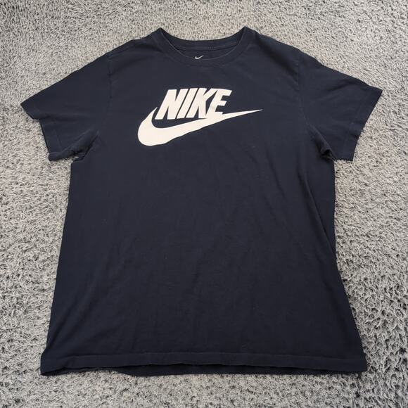 Nike Shirt Men Medium Blue Logo Crew Neck Short Sleeve Athleisure Graphic Tee - Picture 1 of 6